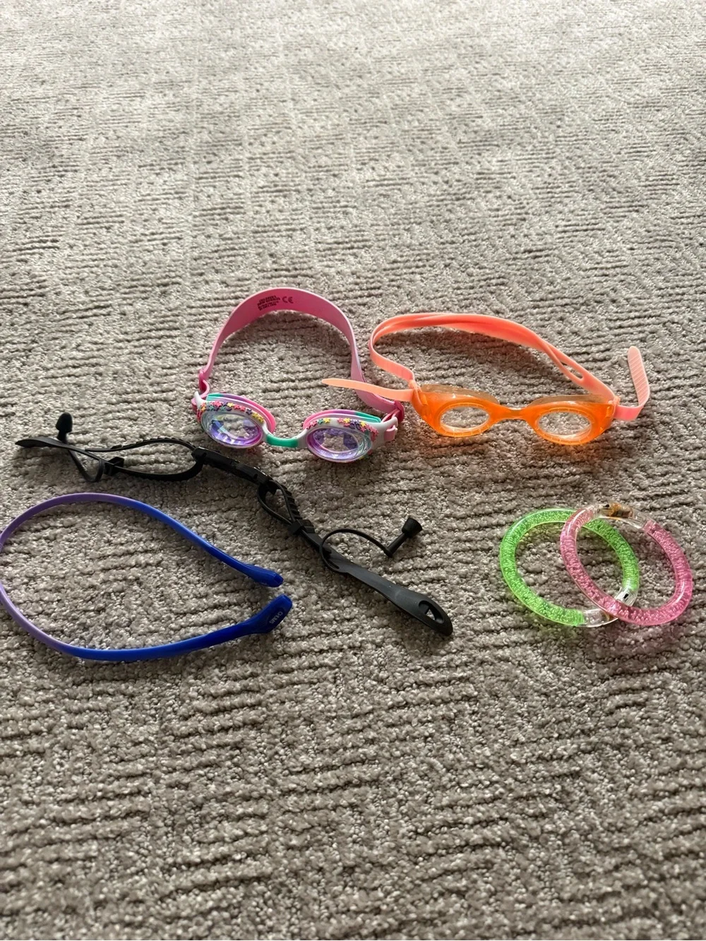 Kids Pink & Orange Swim Goggles Set — Fun Colored Eye Protection